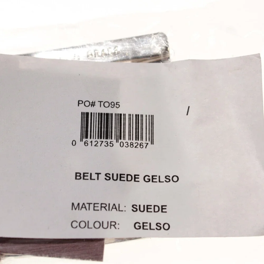 Di Bianco NWT Cut to Size Dress Belt In Solid Brown Suede Leather One Size
